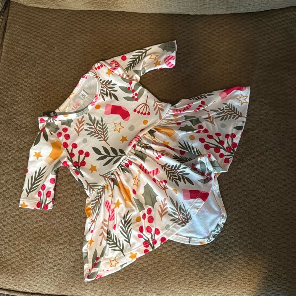 Mila & Rose Holly Jolly Twirl Bodysuit